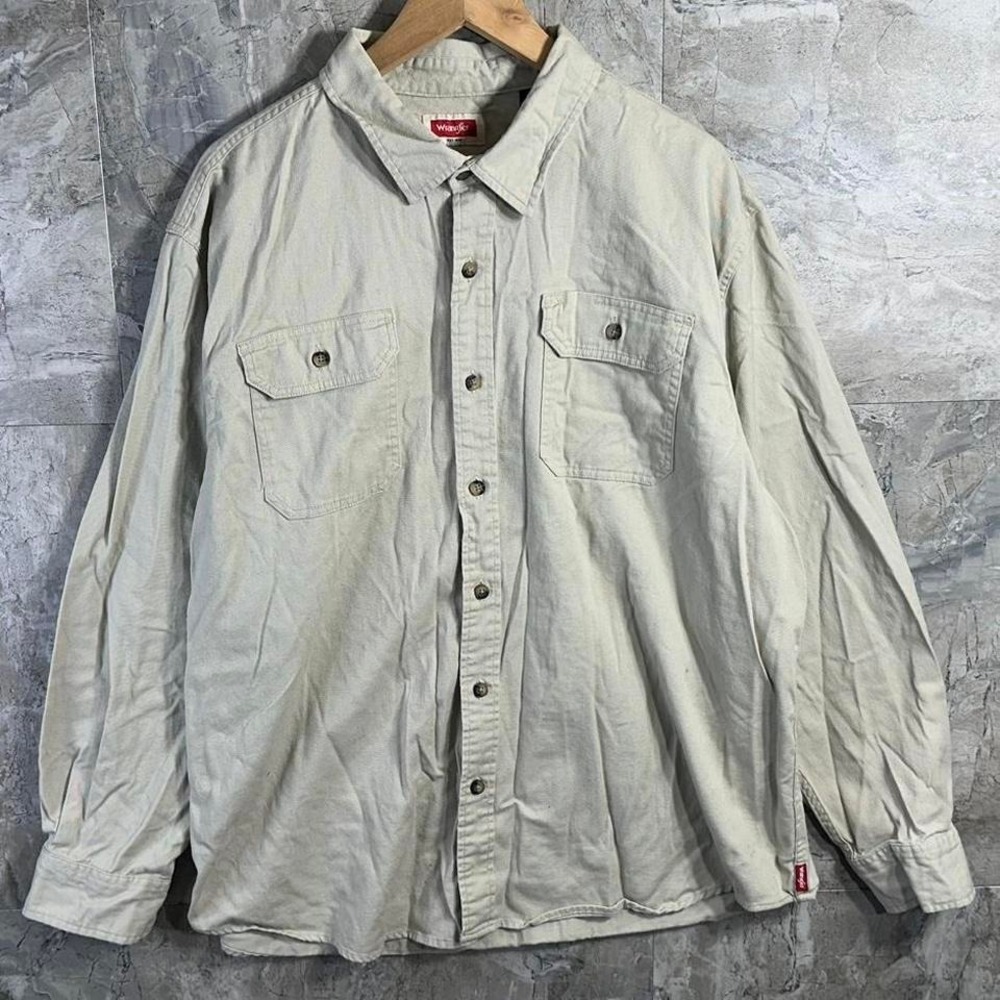WRANGLER Comfort utility MENS LONG SLEEVE SHIRT Sz 2XL Tan‎